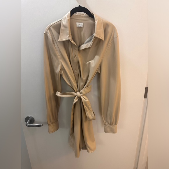 Aritzia | Dresses | Aritizia Wilfred Faux Leather Dress In Nude Size M |  Poshmark